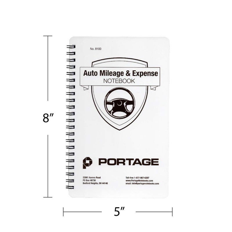 Portage Auto Mileage & Expense Notebook - Vehicle Mileage Log, Miles Log Book to Track Over 400 Rides or Sessions, Track Odometer for Business Driving or Rideshare Apps - 5 x 8 Inches, 60 Pages (Pack of 1) - Image 5